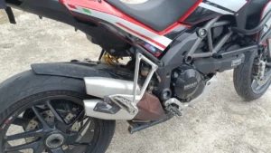 Ducati Multistrada 1200S close-up engine and rear suspension