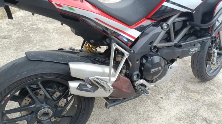 Ducati Multistrada 1200S close-up engine and rear suspension