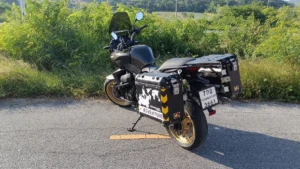 Kawasaki Versys 650 rental motorcycle 2013 rear-left angle