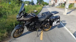 Kawasaki Versys 650 2013 front-left angle for touring and adventure rides