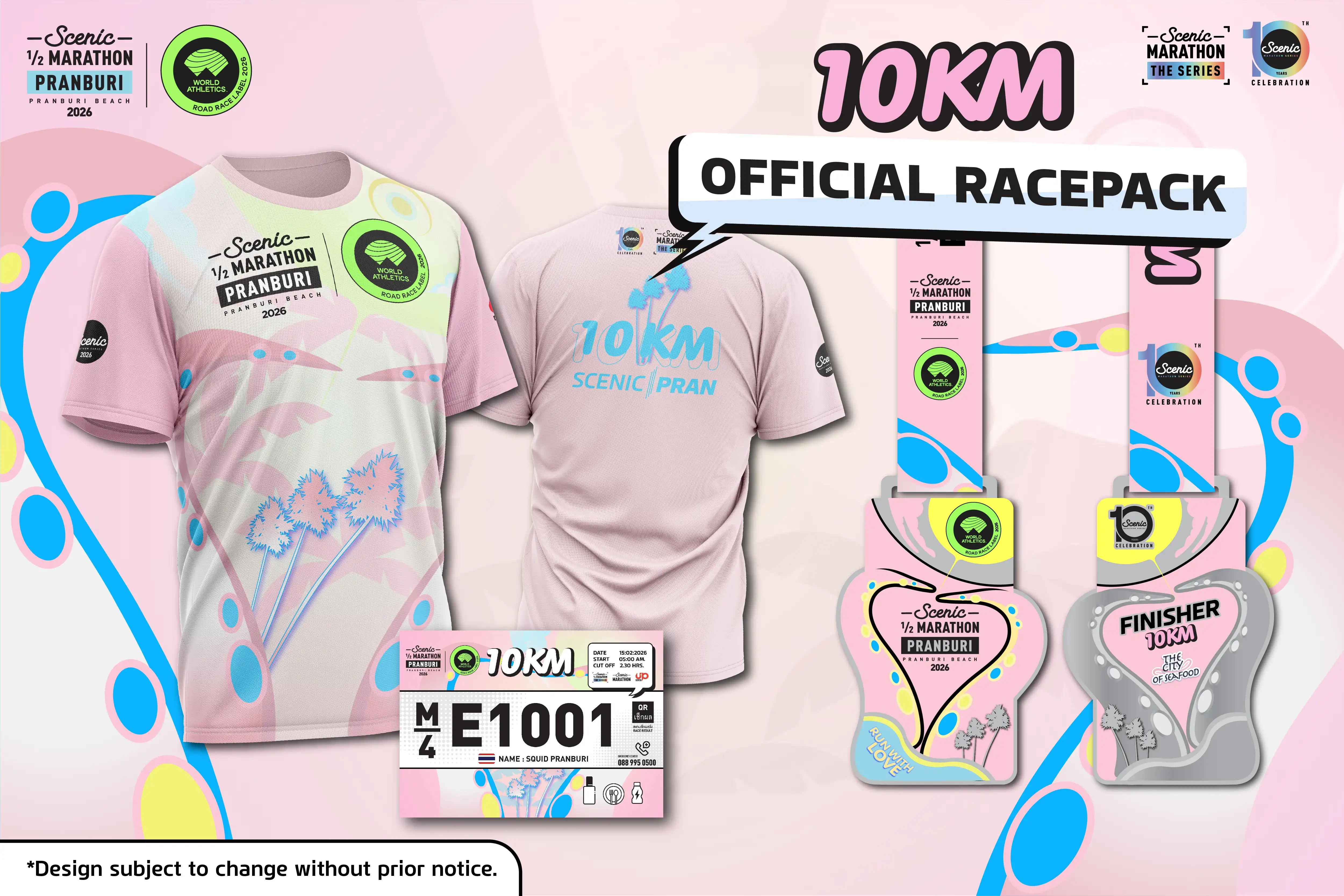 10km Race Pack Race pack for 10km Scenic Half Marathon Pranburi 2026